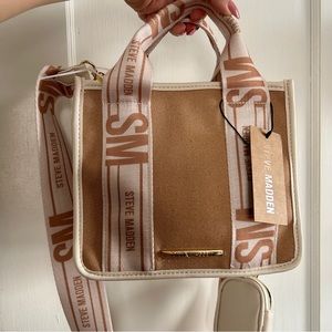 NWT STEVE MADDEN Tote Beige CROSSBODY BAG/PURSE TIKTOK